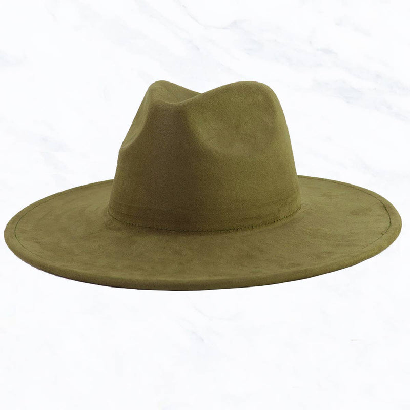 Suzie Q USA - Suede Large Eaves Peach Top Fedora Hat: Light Mint