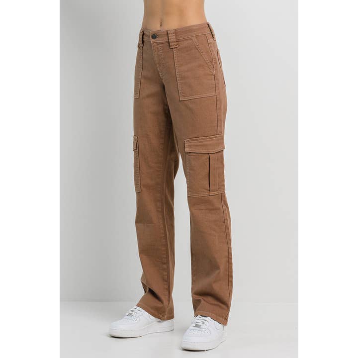 Taupe Straight Cargo Pants