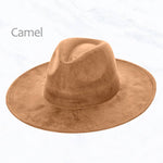 Suzie Q USA - Suede Large Eaves Peach Top Fedora Hat: Peacock Blue