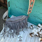 Fanny Bag W/Removable Fringe: BROWN