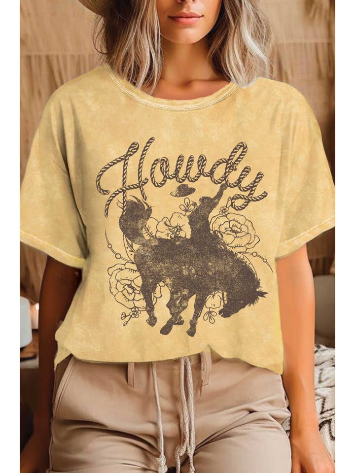 Howdy Cowboy Mineral Graphic T