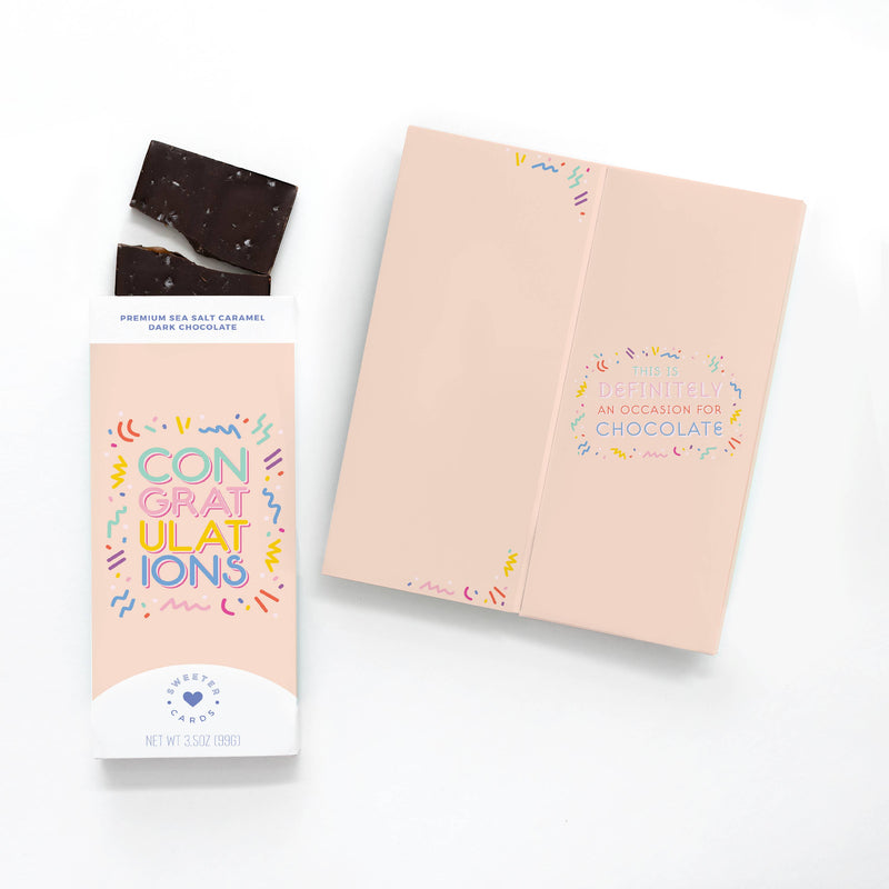 Sweeter Cards Chocolate Bar + Greeting Card in ONE! - Congratulations Chocolate Bar that opens as Greeting Card