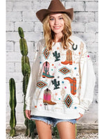 Boot Scootin Print Sweatshirt