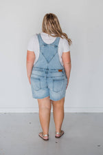 Rubies + Honey - 53002L, Light-Wash Overalls Shorts: X-Small