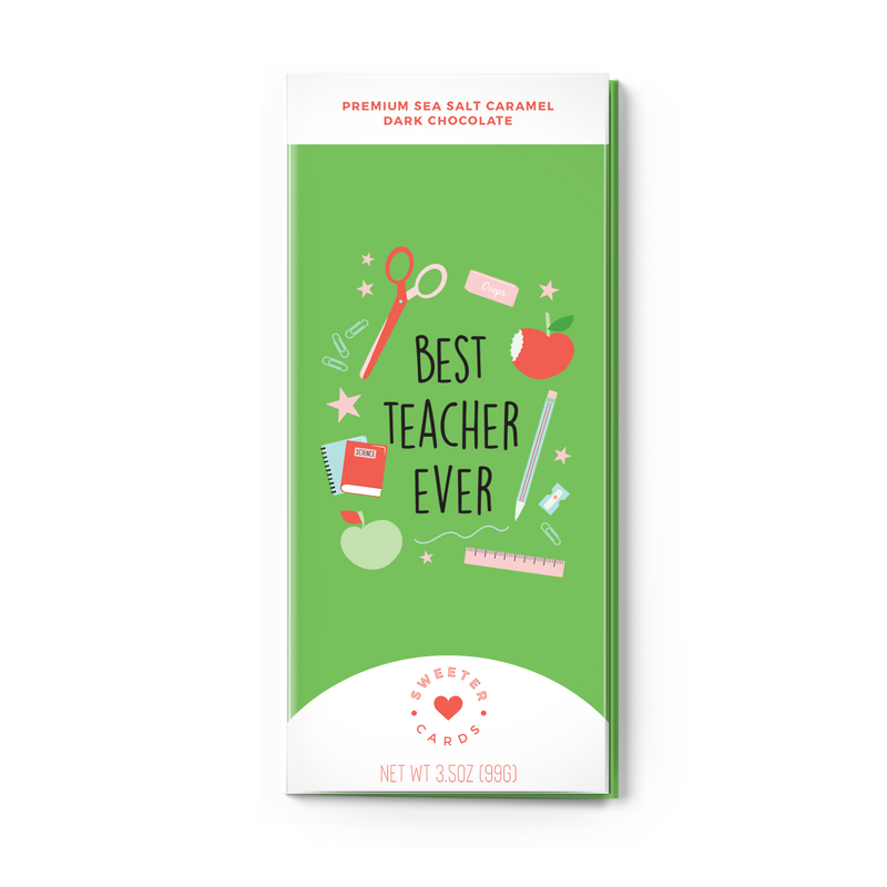 Sweeter Cards Chocolate Bar + Greeting Card in ONE! - Teacher Appreciation Card with Chocolate INSIDE