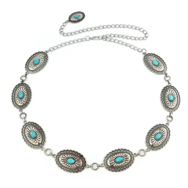 Antique Silver with Turquoise Accent