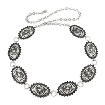 Antique Silver Concho Belt
