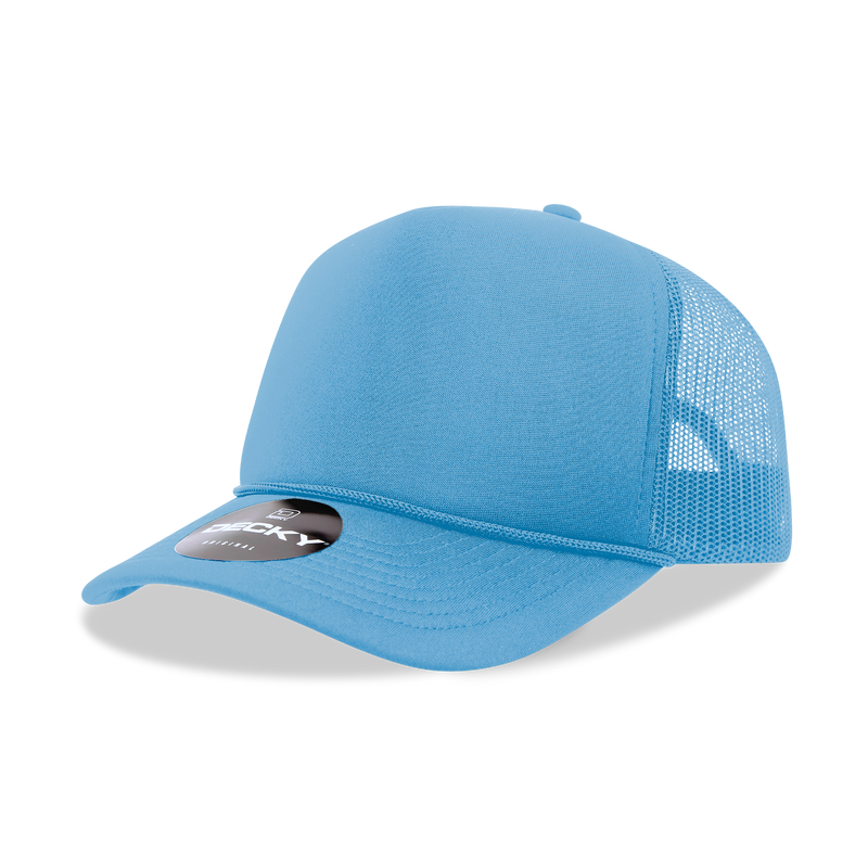 The Park Wholesale - Decky 6025 - Mid Profile, 5 Panel Foam Trucker Hat - 6025: Teal