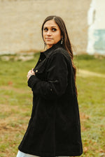 The Black Corduroy Pearl Snap Jacket