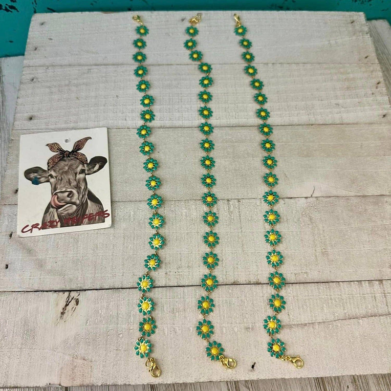 TURQUOISE & Gold Trucker Hat Chain