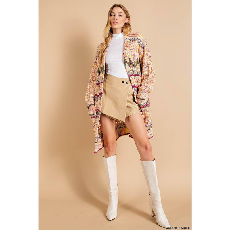 BOHO INSPIRED COLORFUL OPEN CARDIGAN MULTI Color