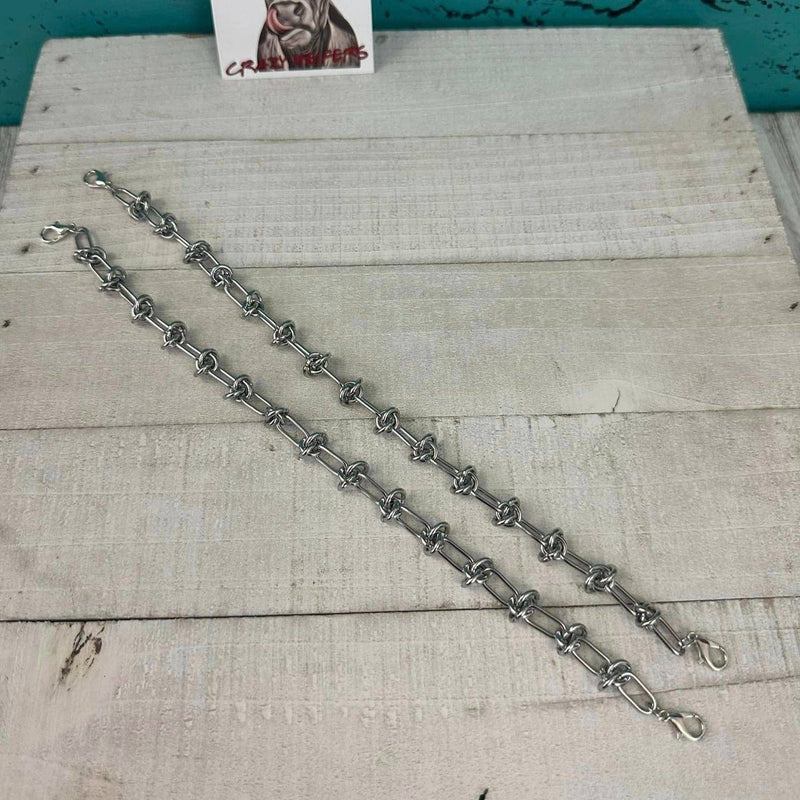 ANTIQUE SILVER AND TURQUOISE STONES Trucker Chain