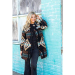 Western Aztec Print Cardigan Jacket