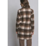 Long Sleeve Plaid Coat