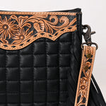 The Hand Tooled Cross body Tuck & Roll Design