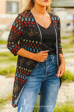 The Black Mesh Cowboy Boots 3/4 Sleeve