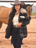 Black & Ivory Aztec Wool Blend Jacket