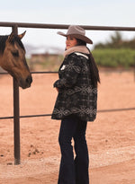 Black & Ivory Aztec Wool Blend Jacket