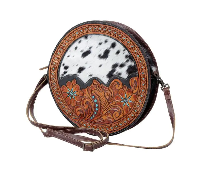 Simply Sober Round Leather Bag
