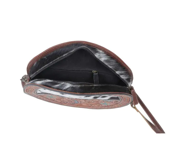 Simply Sober Round Leather Bag