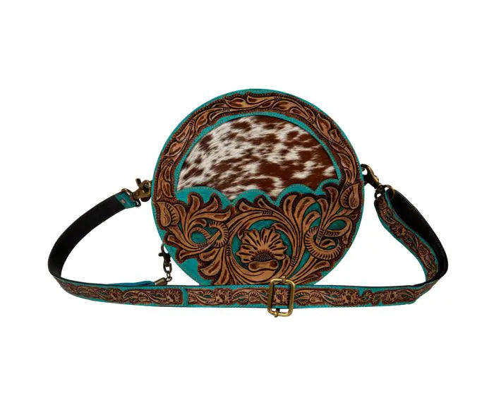 Desert Rain Hand Tooled Round Bag