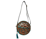 Desert Rain Hand Tooled Round Bag