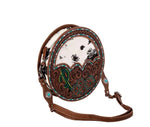 Prairie Dreams Hand Tooled Round Bag