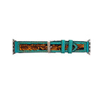 Flora Falls Hand Tooled Leather Apple Watchband