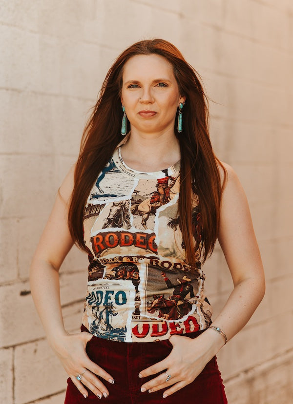The Western Collage Printed Tank Top