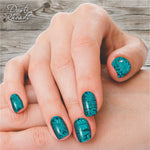 Dusti Rhoads - Saddle Up Teal Tooled Leather Western Nail Polish Strip