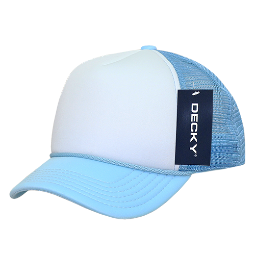 The Park Wholesale - Decky 7010 - Kids, Youth Trucker Foam Hats, Mesh Back - 7010: Sky/White