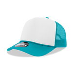 The Park Wholesale - Decky 6025 - Mid Profile, 5 Panel Foam Trucker Hat - 6025: Teal/White