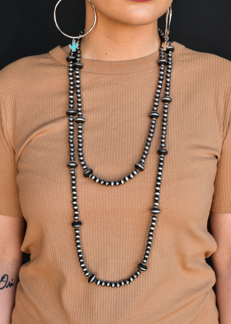 West & Co.  - 66" Faux Navajo Pearl Beaded Necklace