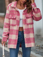 Miss Sparkling - Plaid flannel jacket: M / Pink
