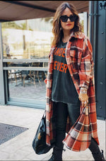 Plaid Flannel Maxi Length Shacket