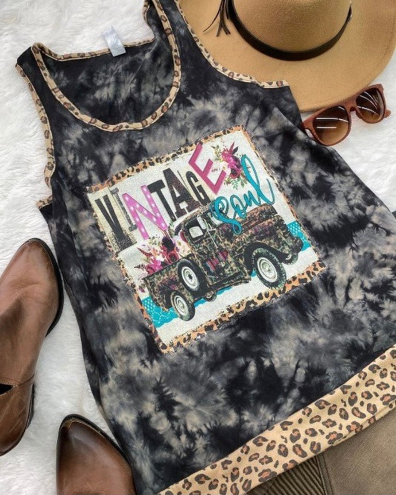 Vintage Soul Leopard Tank