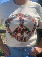 Peace Graphic Flowers Tee