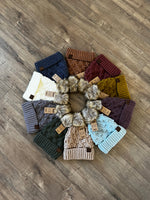 Bobble Knit Fur Pom Beanie