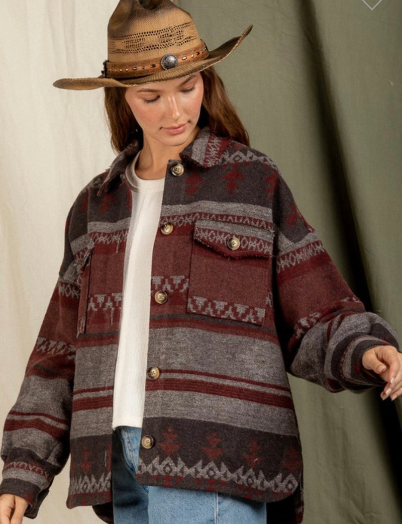 Multi Color Aztec Shacket