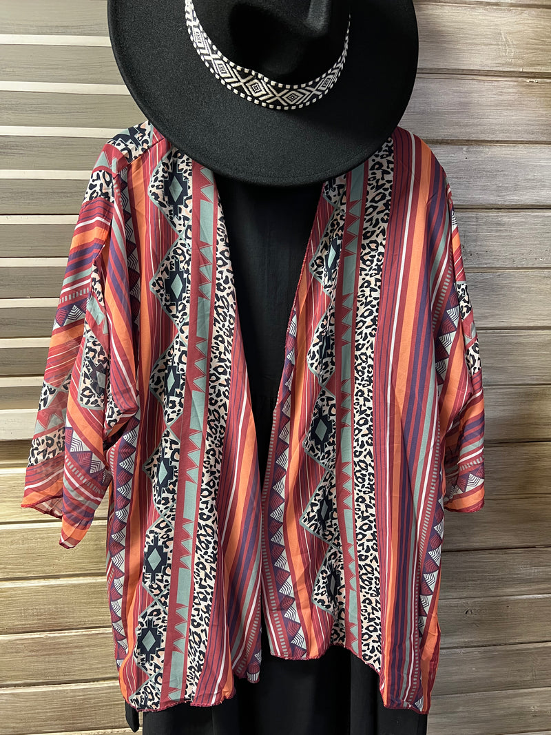 Leopard Aztec Kimono